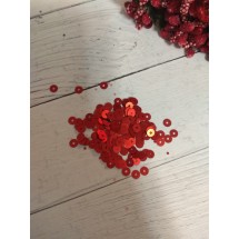 Пайетки круглые 4 мм цв. красный, цена за 5 гр